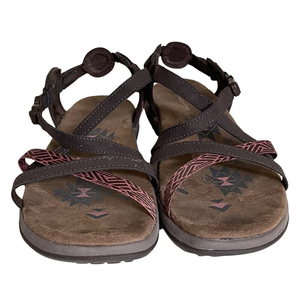 Skechers Reggae Slim Vacay women's approximate sz 10 brown/pink strappy sandals - Picture 3 of 9